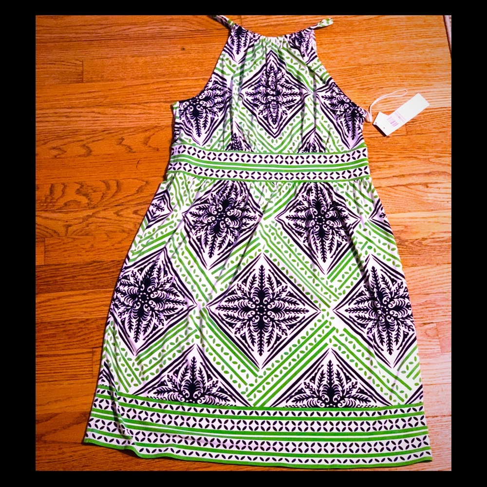 Green & Navy Dress
